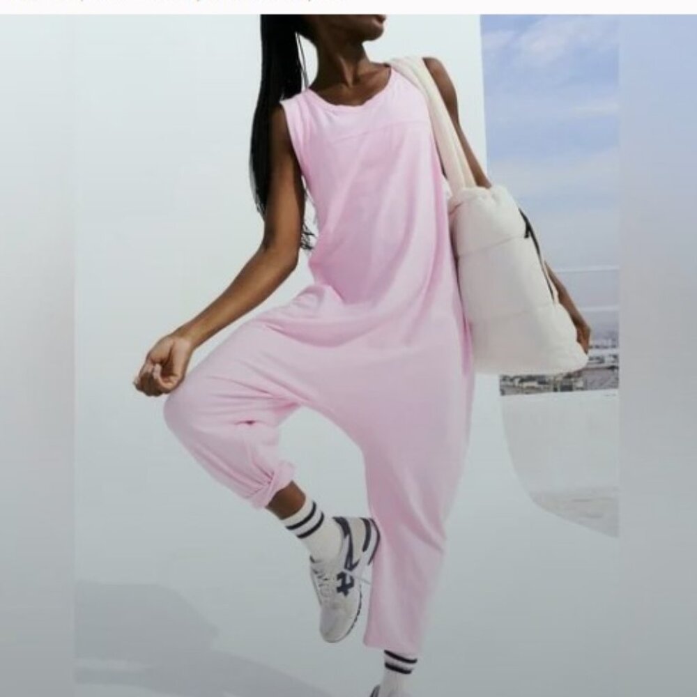 FP Movement by Free People Soft Pink Sleeveless Jumpsuit